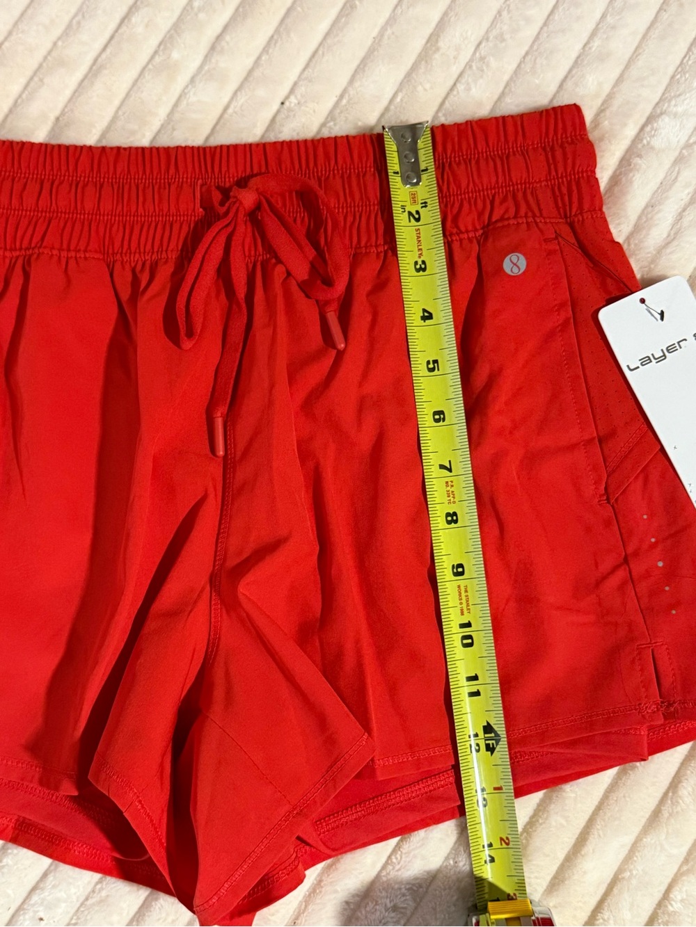 Layer 8 Red Athletic Shorts with Drawstring Waist NWT - Picture 4 of 8